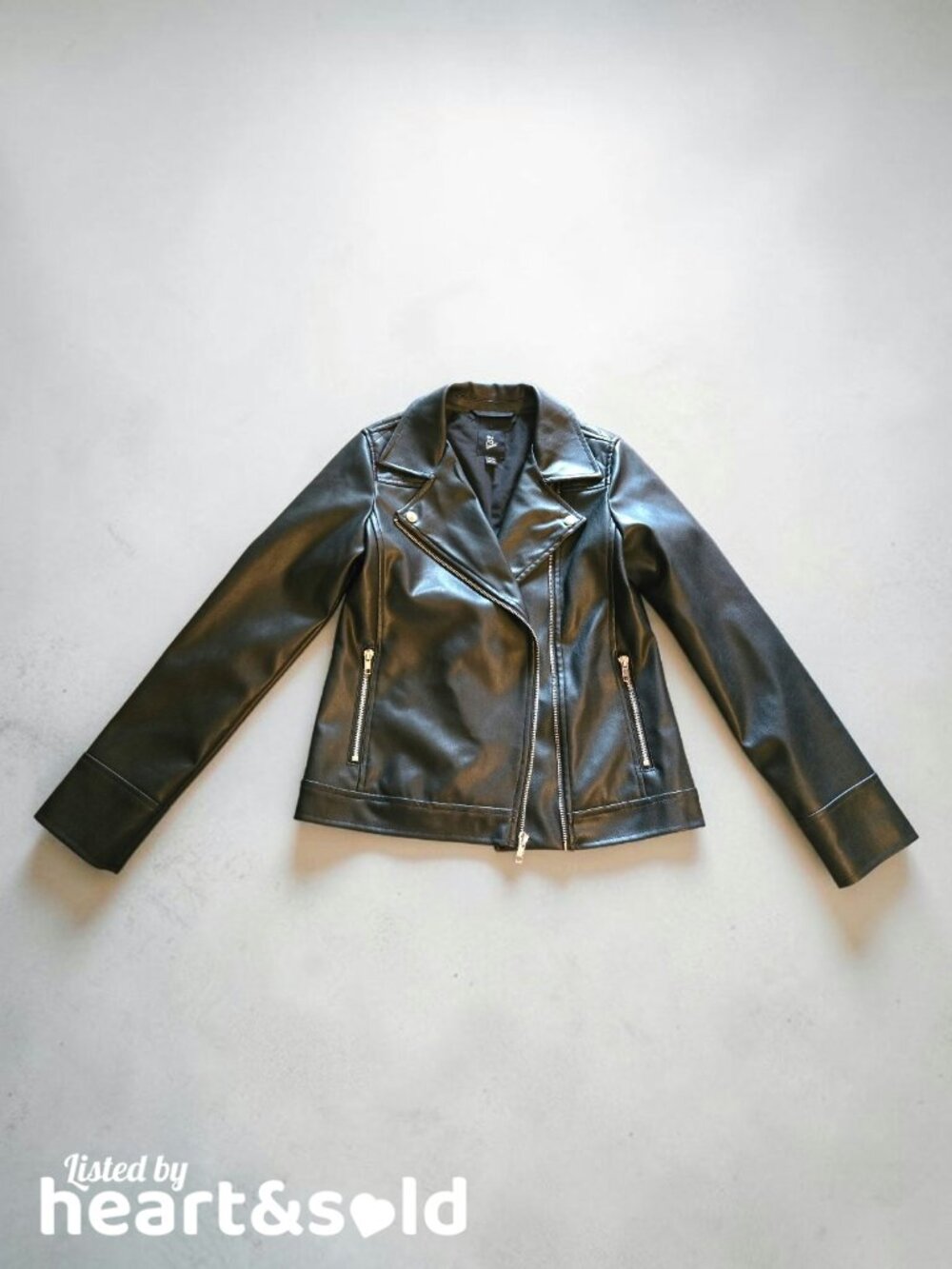 Girls Classic Black Faux Leather Moto Jacket